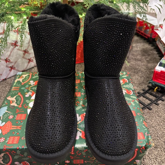 INC International Concepts Adrief Black Bling Booties - Picture 3 of 7